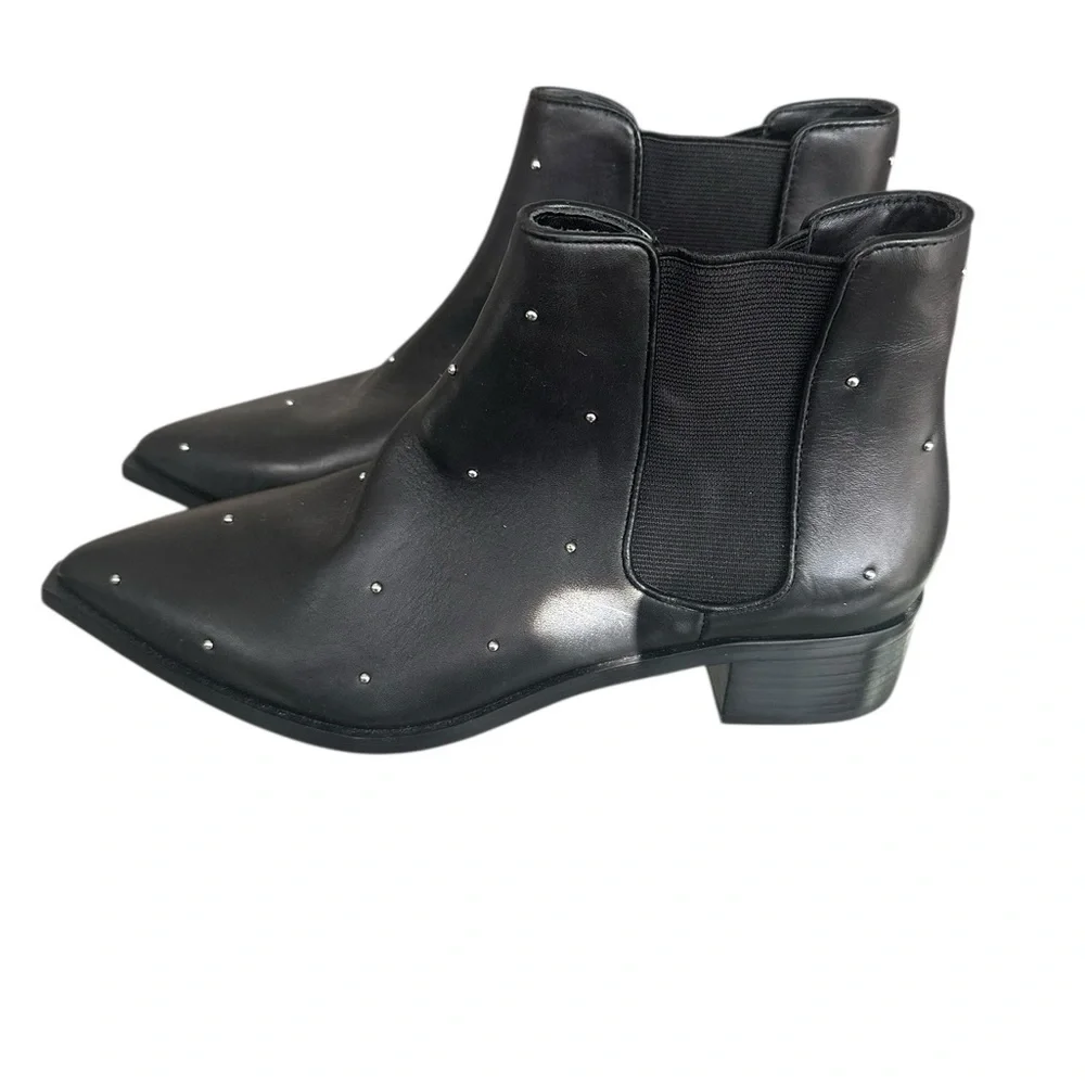 ZARA WOMENS Black Studded Ankle Boots NWOT SIZE‎ 38